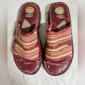 2000 Earth Shoe Congo Slide In Leathrr Size 7 Has Peeling At Toes